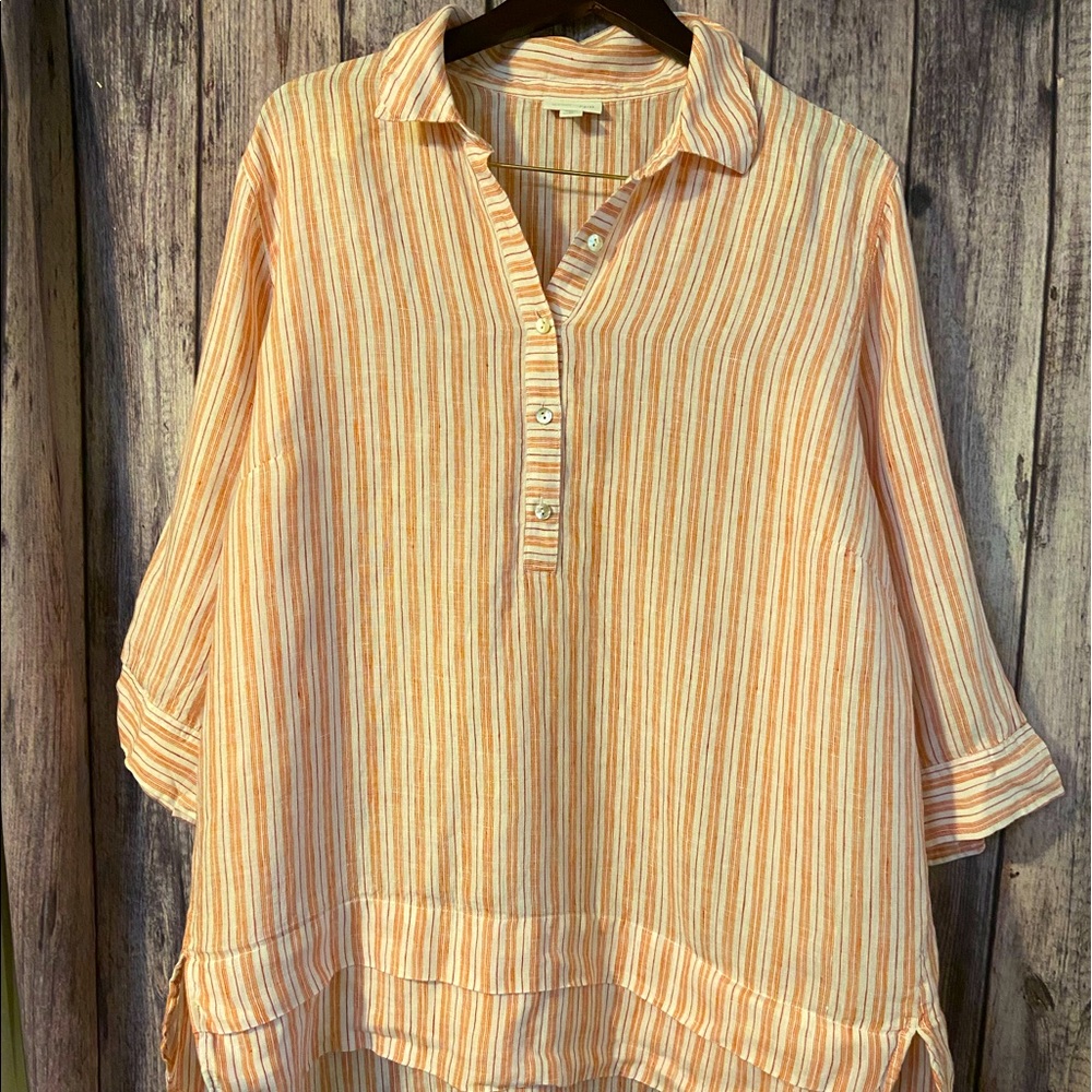 J Jill Love Linen Blouse Size 2X